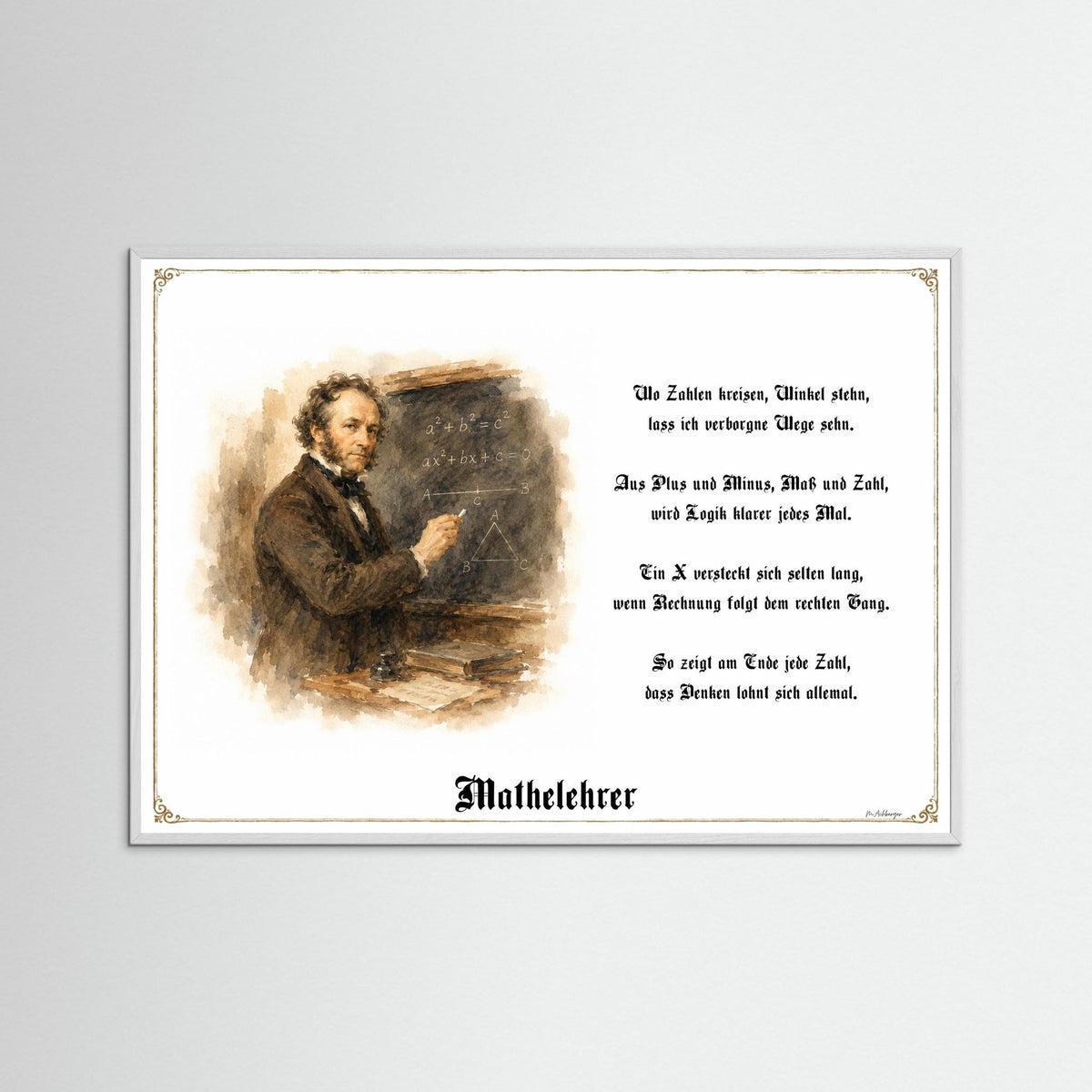 Zunftbild Mathelehrer – Beispielansicht des Kunstdrucks