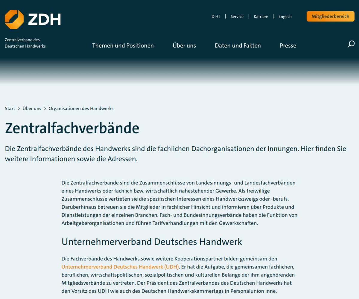 Screenshot der offiziellen Website von Verband Maritime Wirtschaft Deutschland
