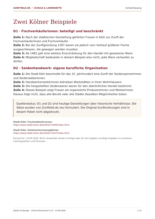 Tatsächliche zweite Seite der Schülerfassung: Wer durfte mitmachen?