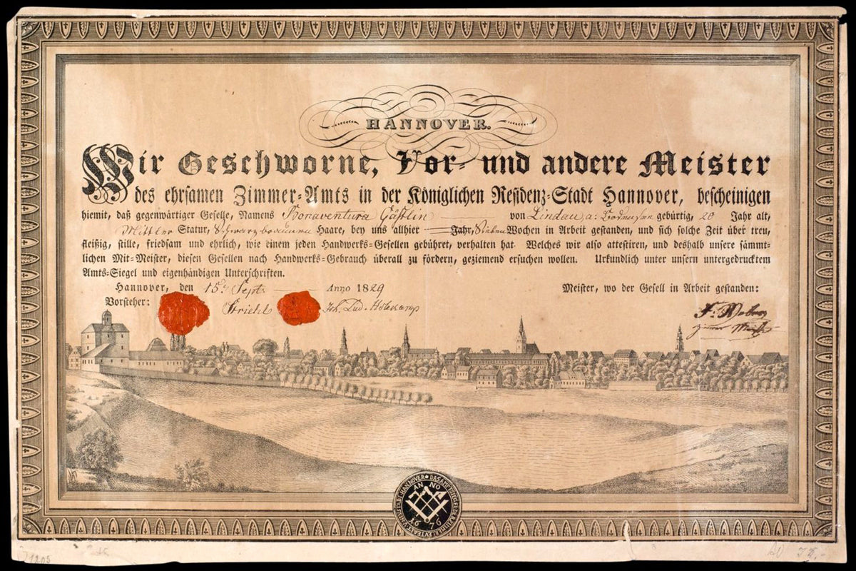 Zimmeramt / Zimmerleute – historisches Original-Zunftsiegel aus Hannover