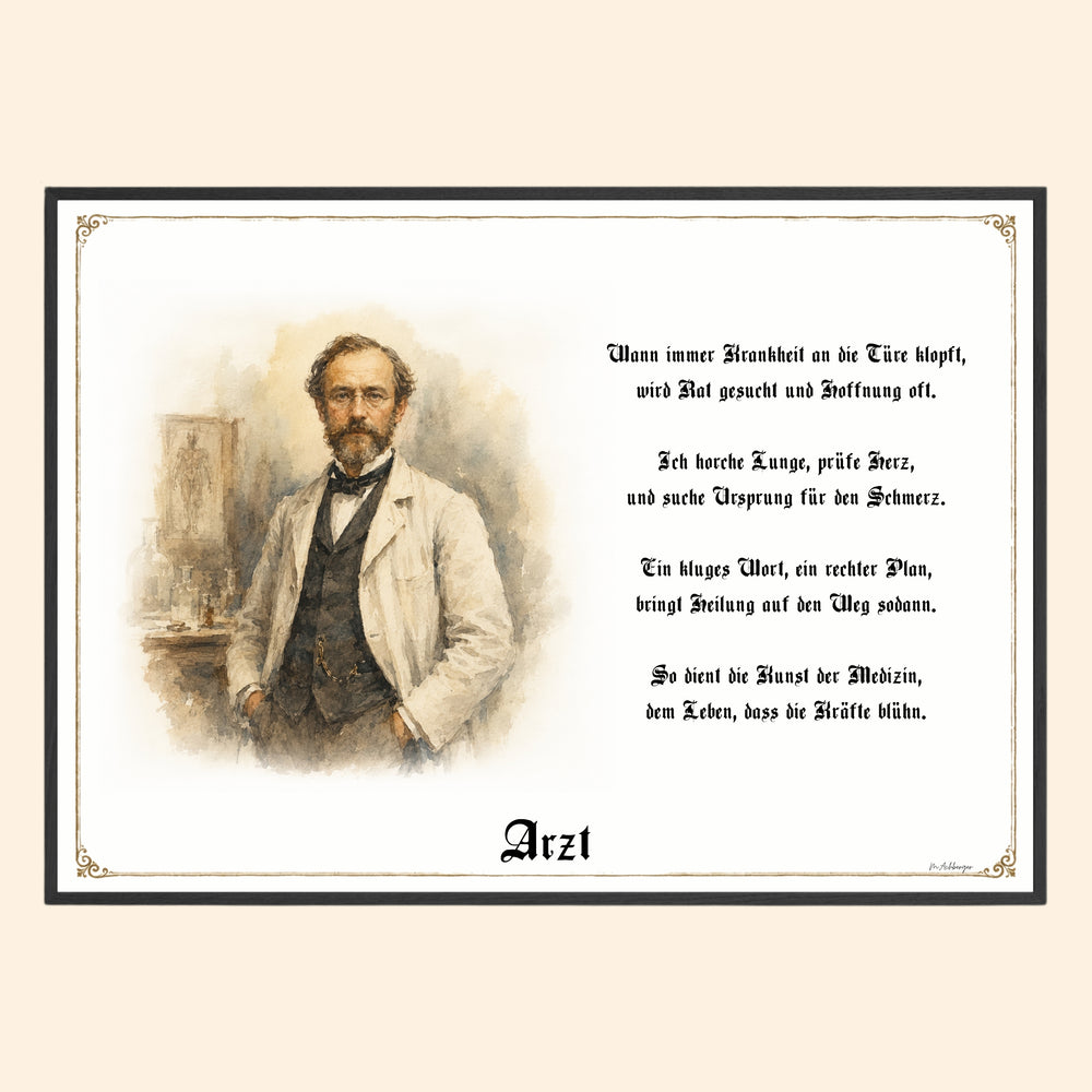 Zunftbild Arzt – historisches Berufsbild als Fine-Art-Kunstdruck