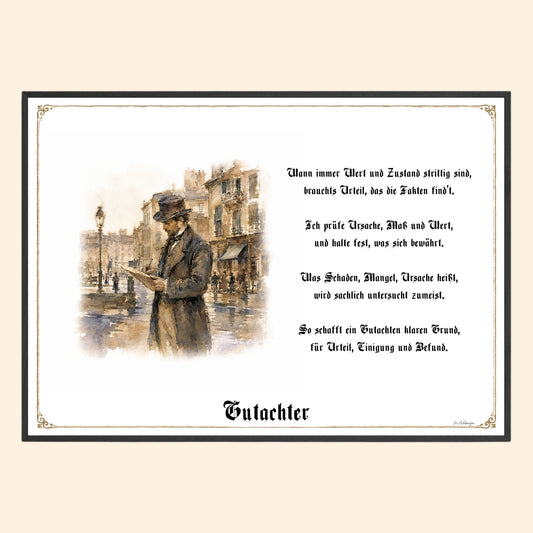 Zunftbild Gutachter – historisches Berufsbild als Fine-Art-Kunstdruck