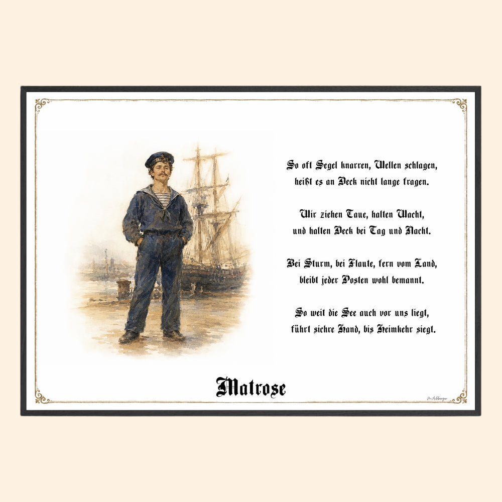 Zunftbild Matrose – historisches Berufsbild als Fine-Art-Kunstdruck