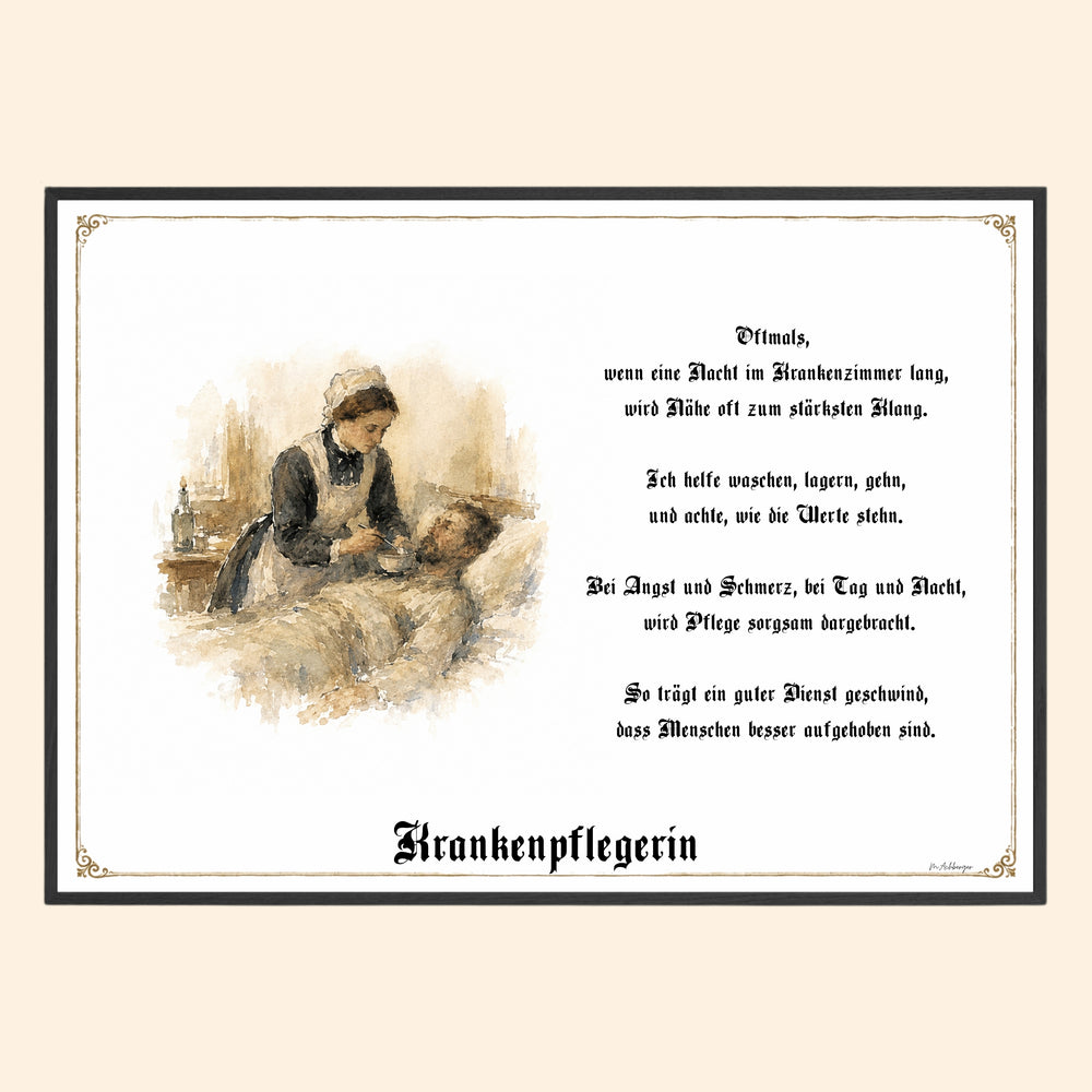 Zunftbild Krankenpflegerin – historisches Berufsbild als Fine-Art-Kunstdruck