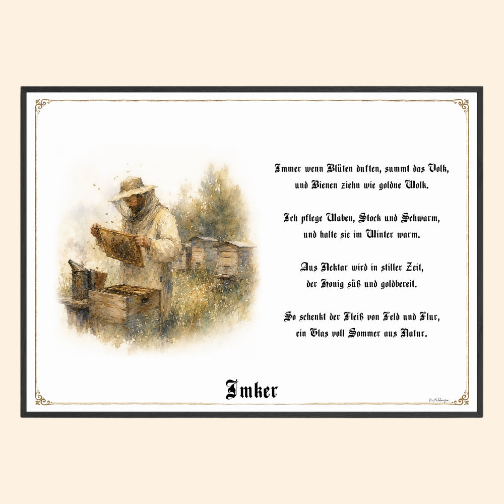 Zunftbild Imker – historisches Berufsbild als Fine-Art-Kunstdruck