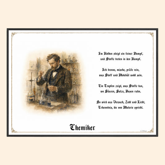 Zunftbild Chemiker – historisches Berufsbild als Fine-Art-Kunstdruck