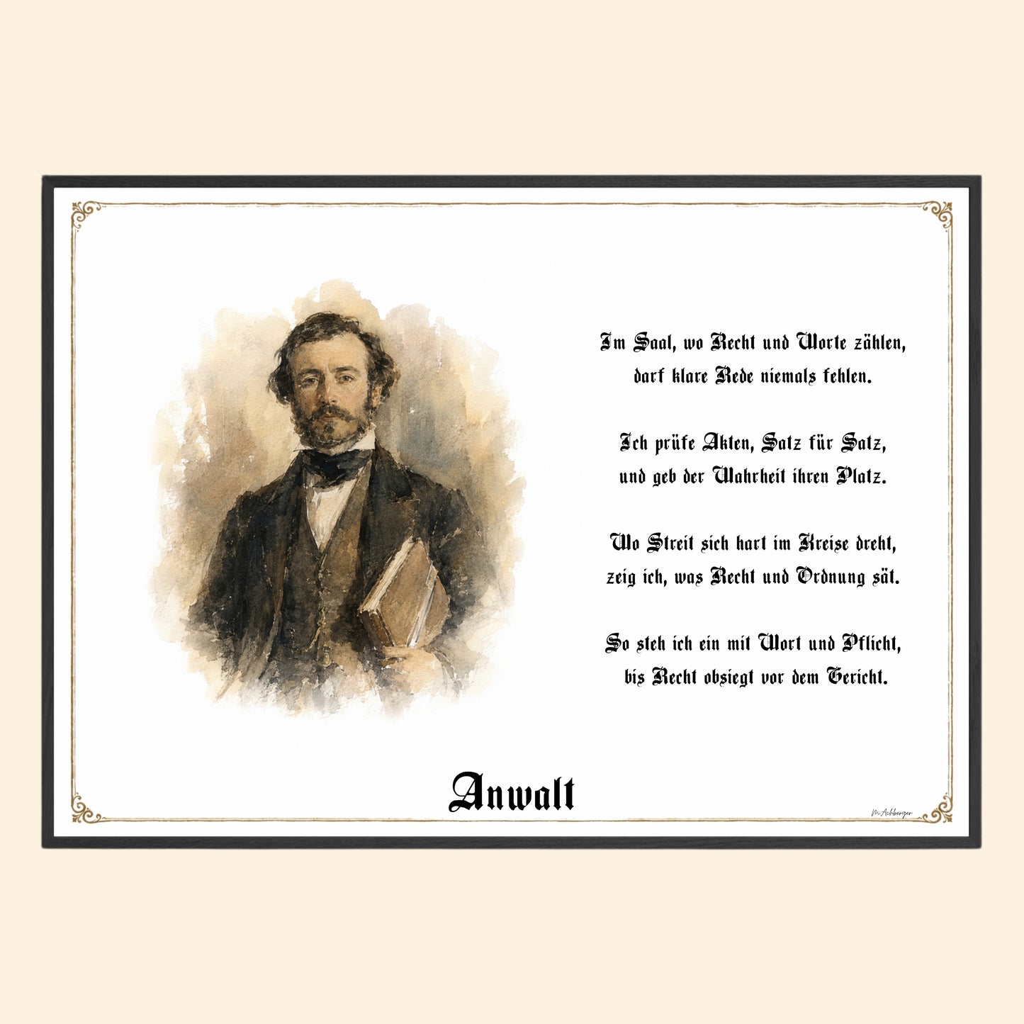 Zunftbild Anwalt – historisches Berufsbild als Fine-Art-Kunstdruck