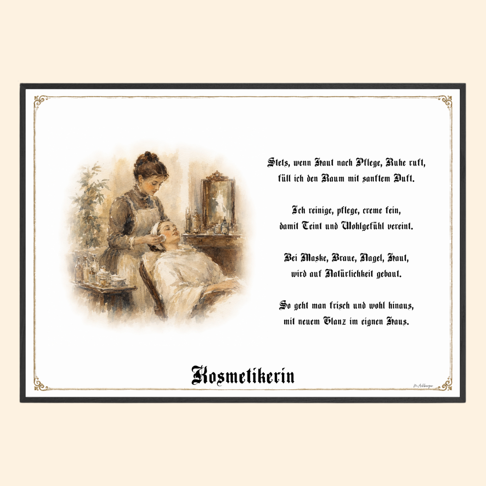 Zunftbild Kosmetikerin – historisches Berufsbild als Fine-Art-Kunstdruck
