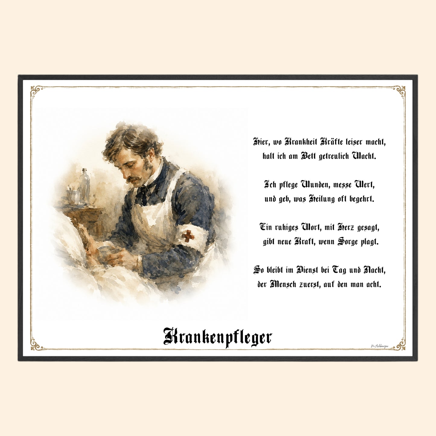 Zunftbild Krankenpfleger – historisches Berufsbild als Fine-Art-Kunstdruck