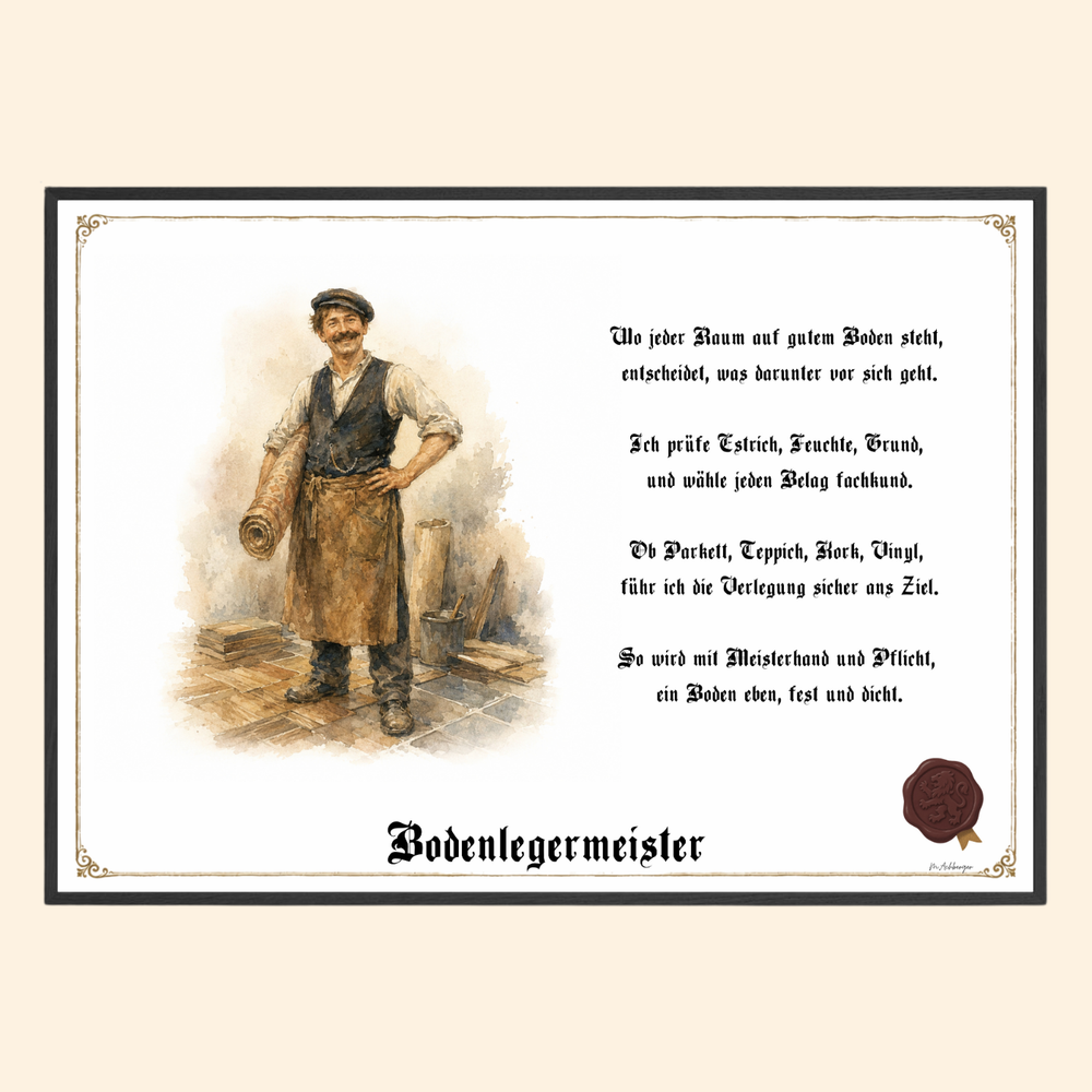 Zunftbild Bodenlegermeister – historisches Berufsbild als Fine-Art-Kunstdruck