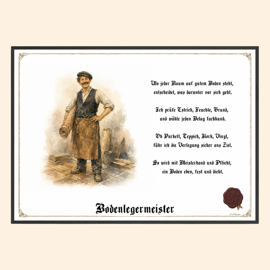 Zunftbild Bodenlegermeister – historisches Berufsbild als Fine-Art-Kunstdruck