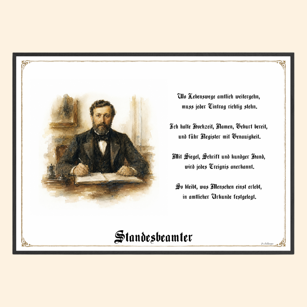 Zunftbild Standesbeamter – historisches Berufsbild als Fine-Art-Kunstdruck