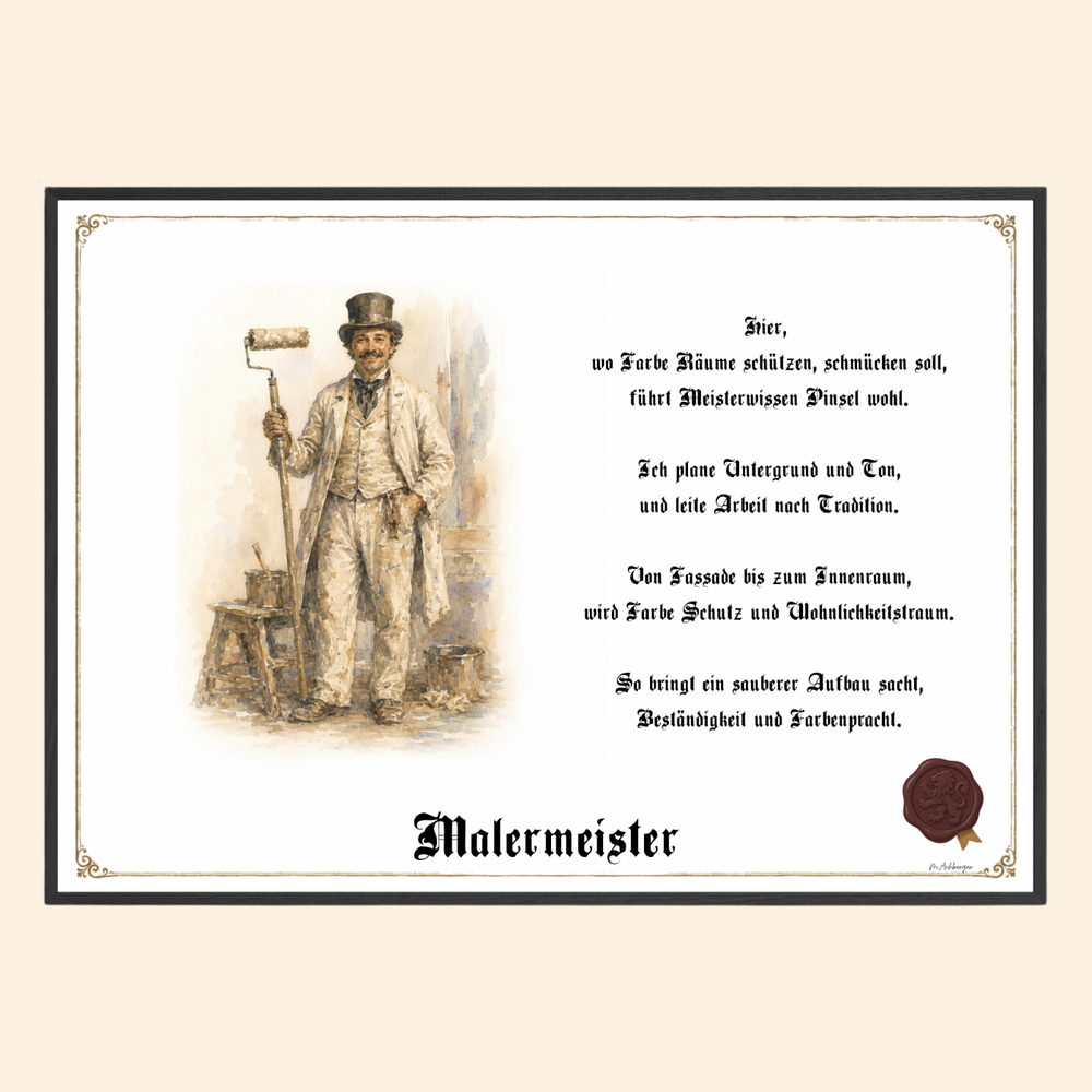 Zunftbild Malermeister – historisches Berufsbild als Fine-Art-Kunstdruck