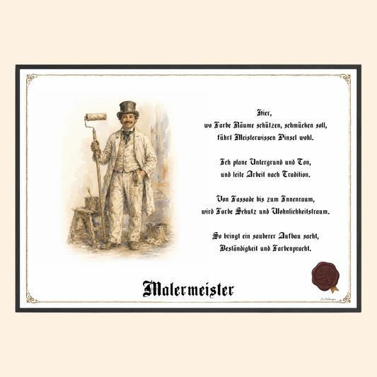Zunftbild Malermeister – historisches Berufsbild als Fine-Art-Kunstdruck