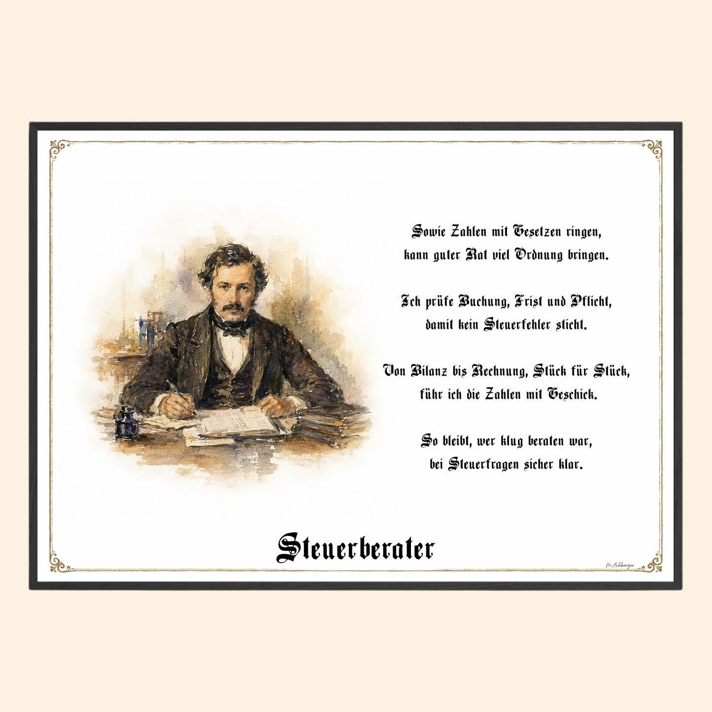 Zunftbild Steuerberater – historisches Berufsbild als Fine-Art-Kunstdruck