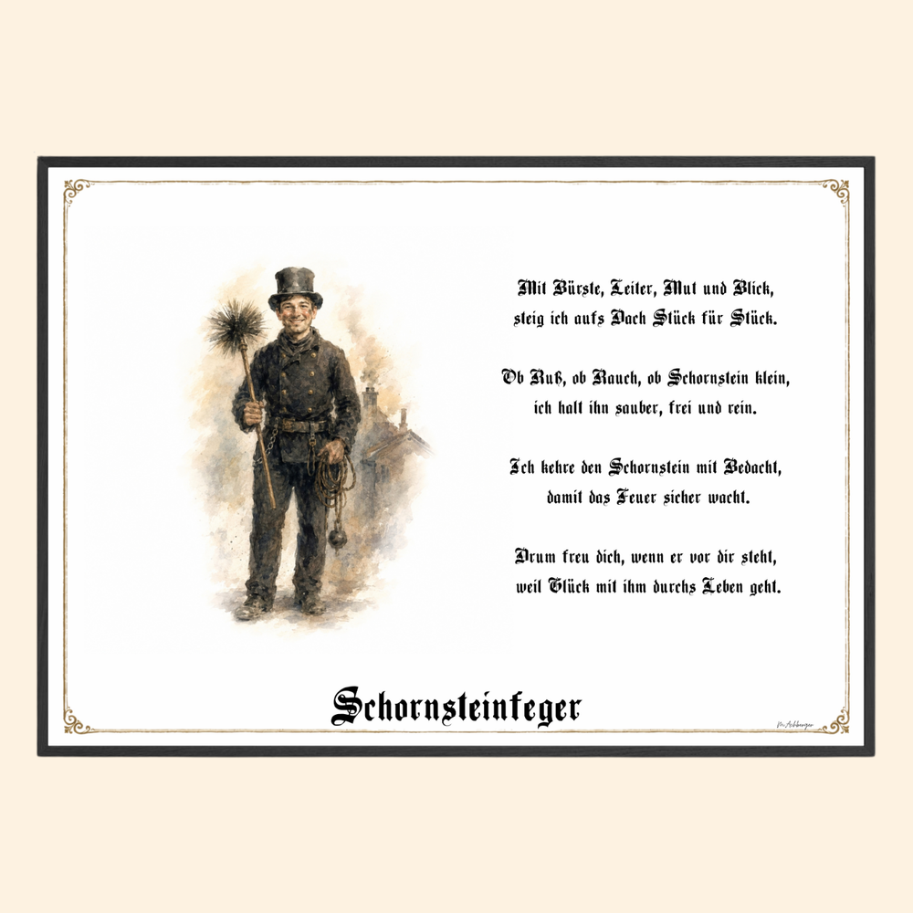 Zunftbild Schornsteinfeger – historisches Berufsbild als Fine-Art-Kunstdruck