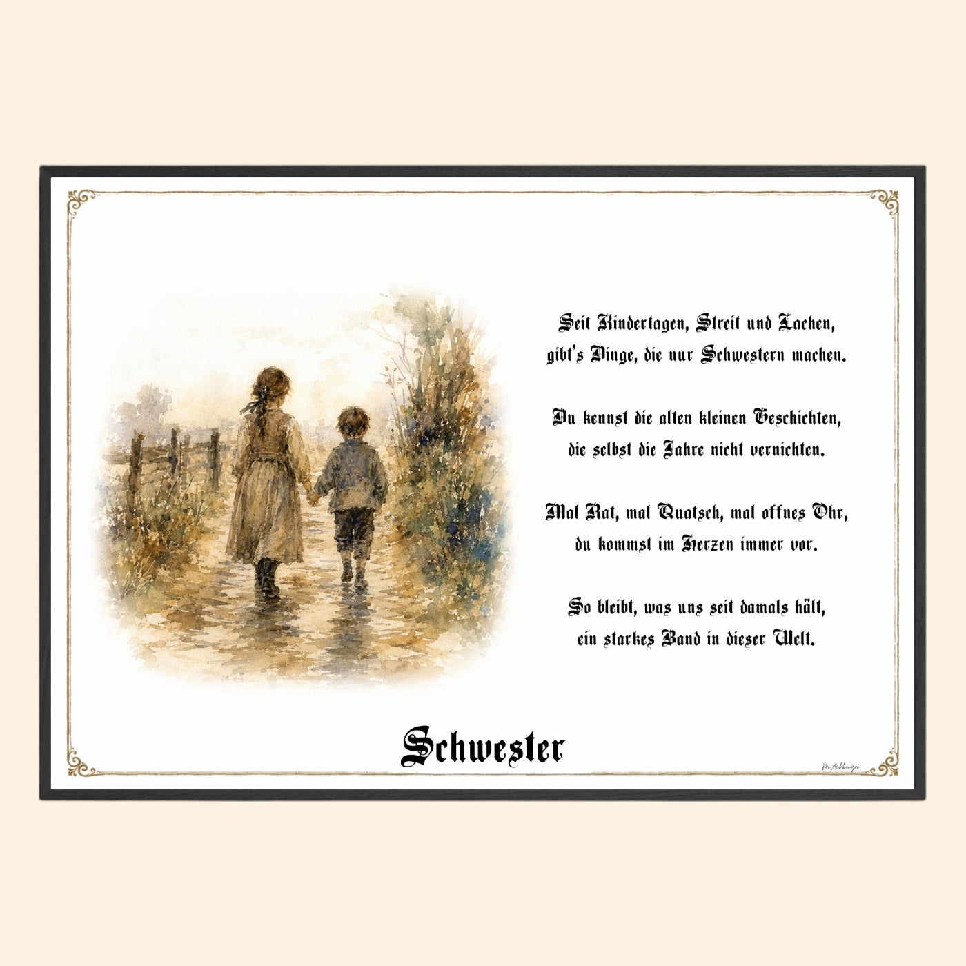 Schwester – Kunstdruck als Geschenk für die Schwester