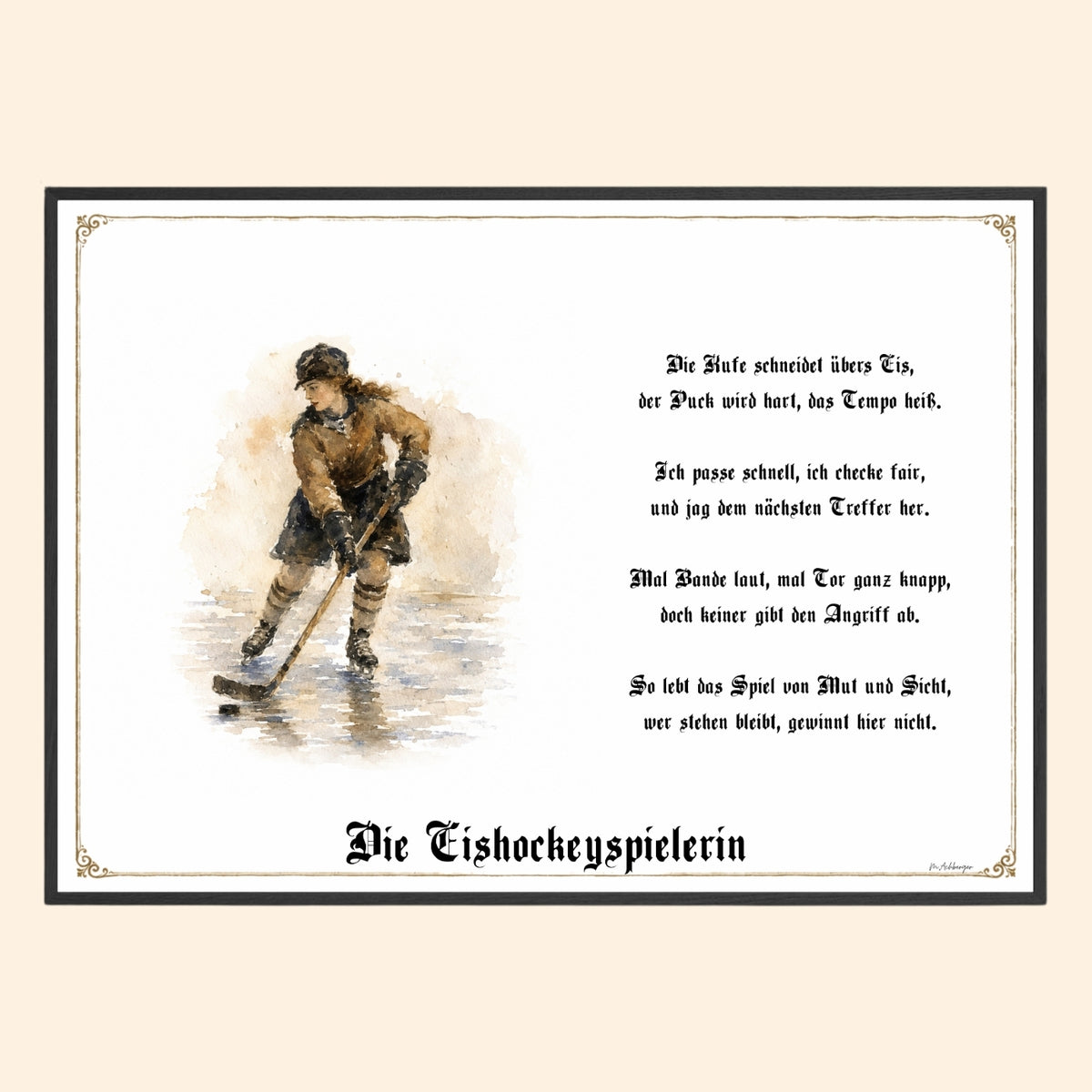 Eishockeyspielerin – Sportbild als Fine-Art-Kunstdruck und Geschenk