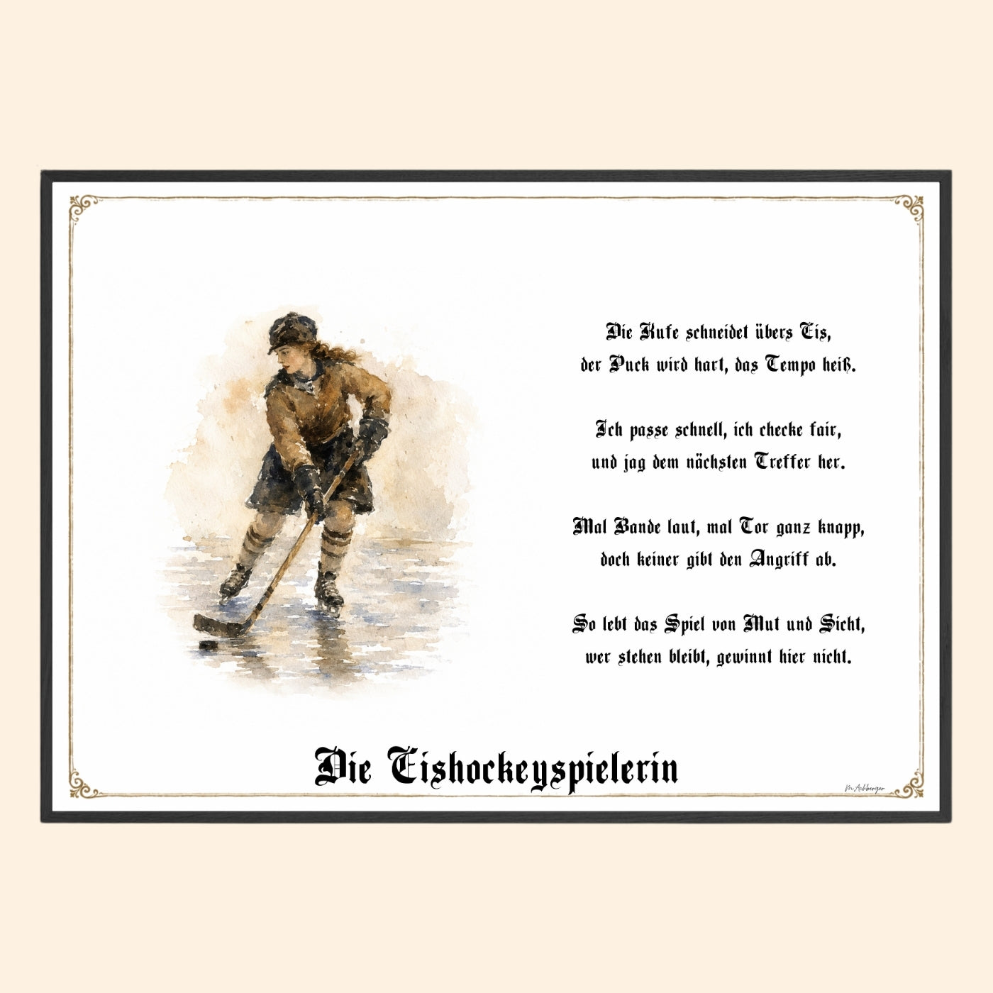Eishockeyspielerin – Sportbild als Fine-Art-Kunstdruck und Geschenk