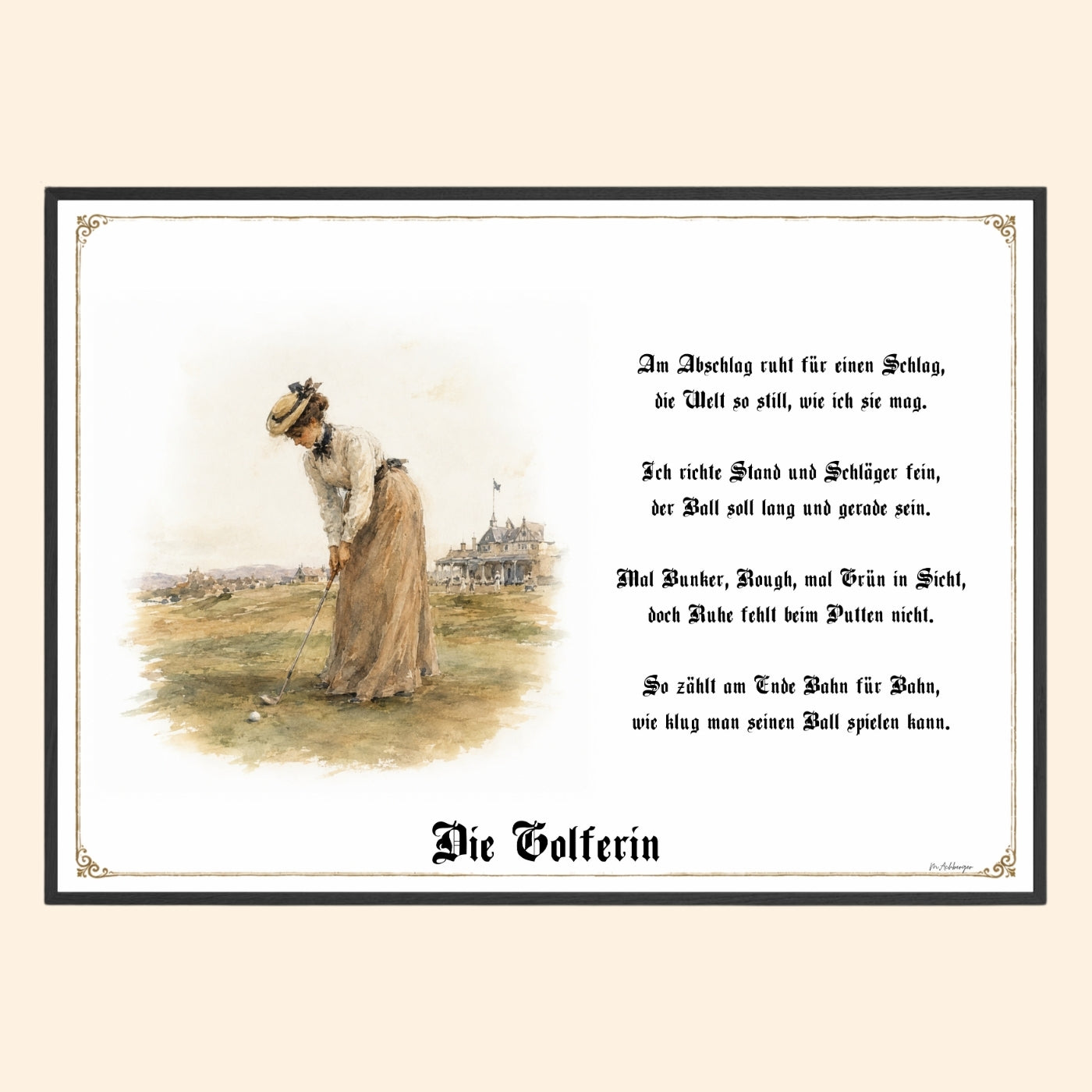 Golferin – Sportbild als Fine-Art-Kunstdruck und Geschenk