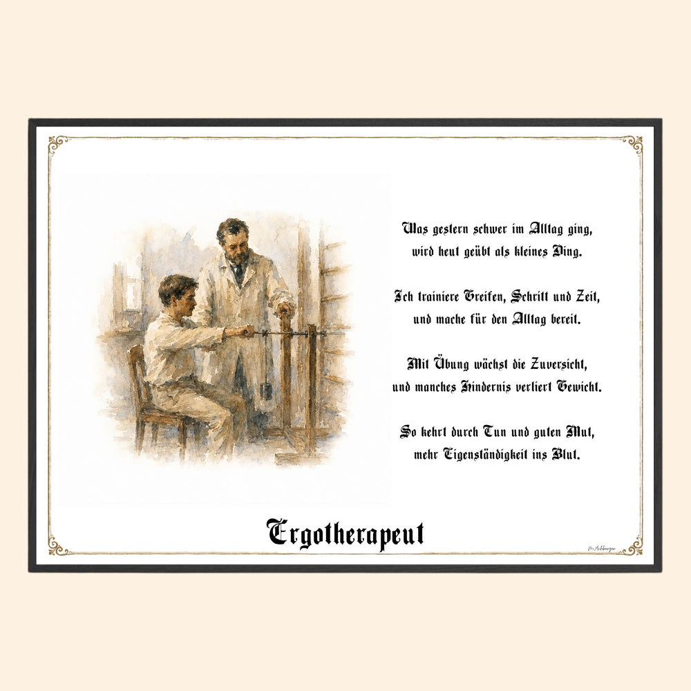 Zunftbild Ergotherapeut – historisches Berufsbild als Fine-Art-Kunstdruck