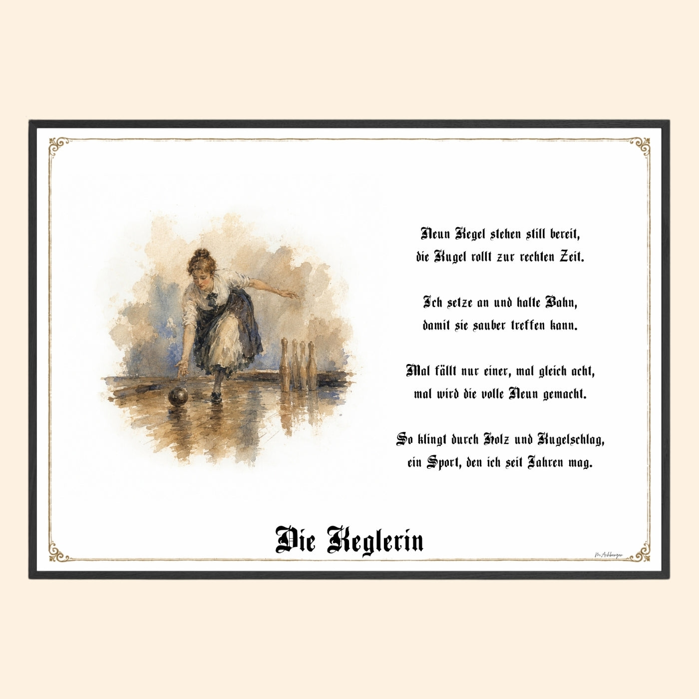 Keglerin – Sportbild als Fine-Art-Kunstdruck und Geschenk