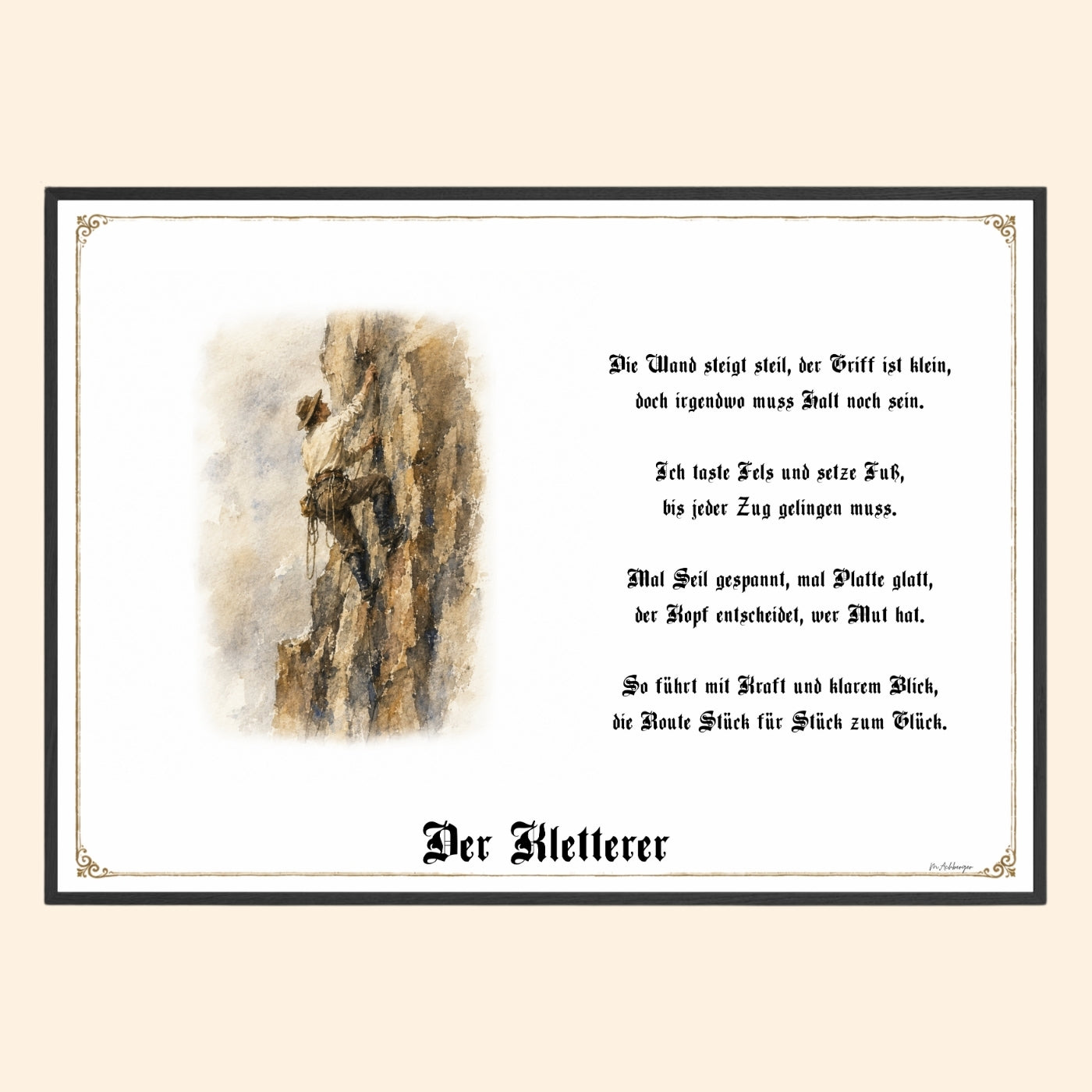 Kletterer – Sportbild als Fine-Art-Kunstdruck und Geschenk