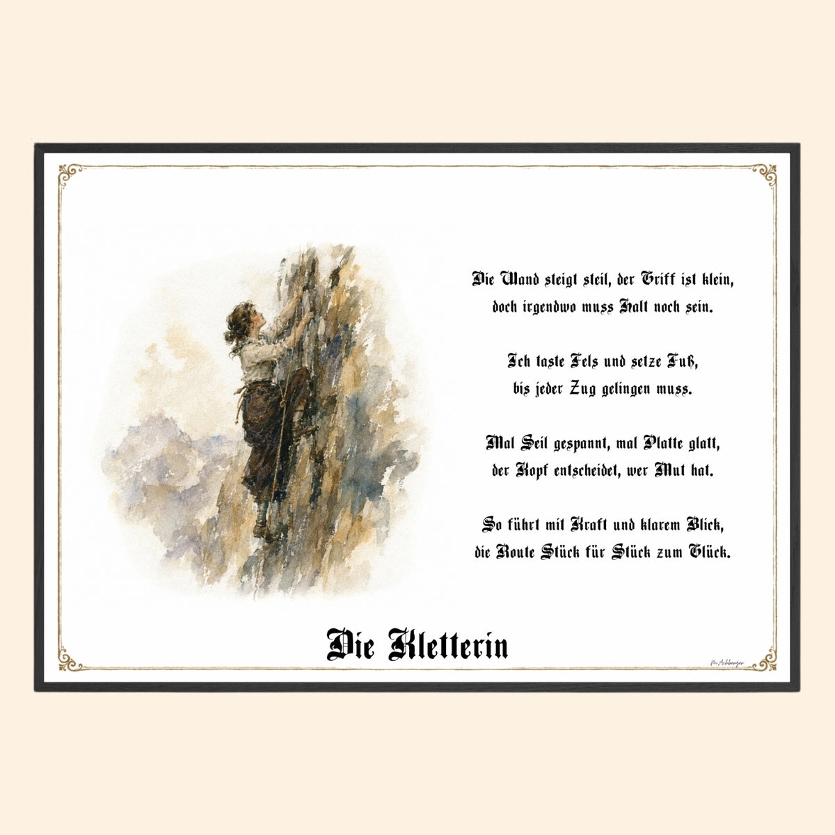 Kletterin – Sportbild als Fine-Art-Kunstdruck und Geschenk