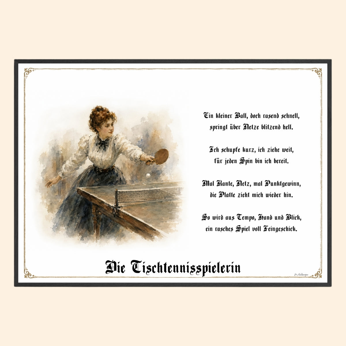 Tischtennisspielerin – Sportbild als Fine-Art-Kunstdruck und Geschenk