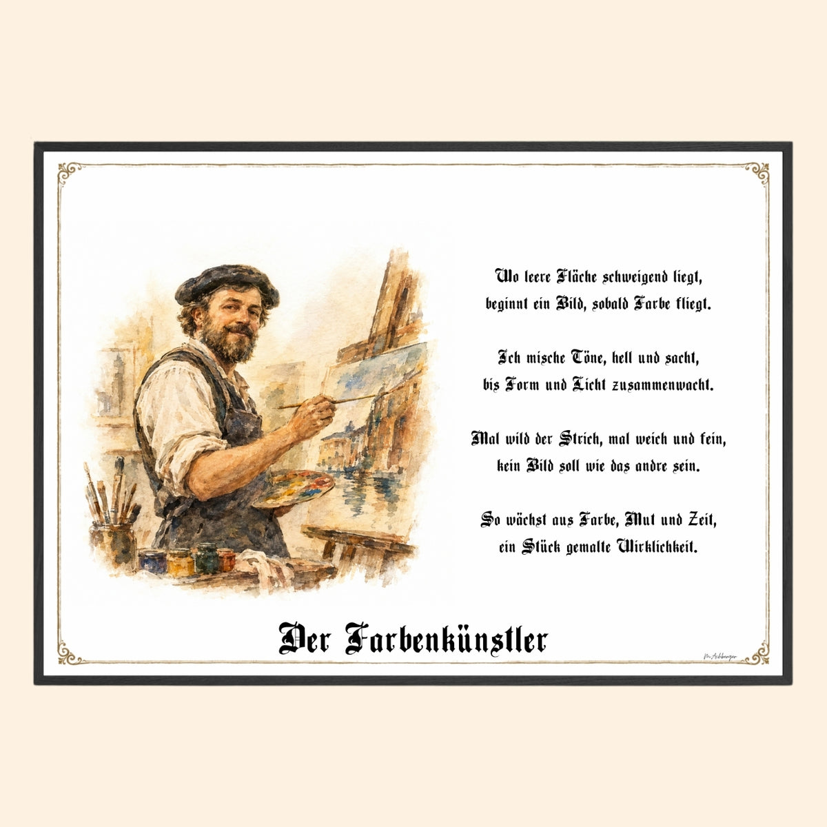 Zunftbild Der Farbenkünstler – Beispielansicht des Kunstdrucks