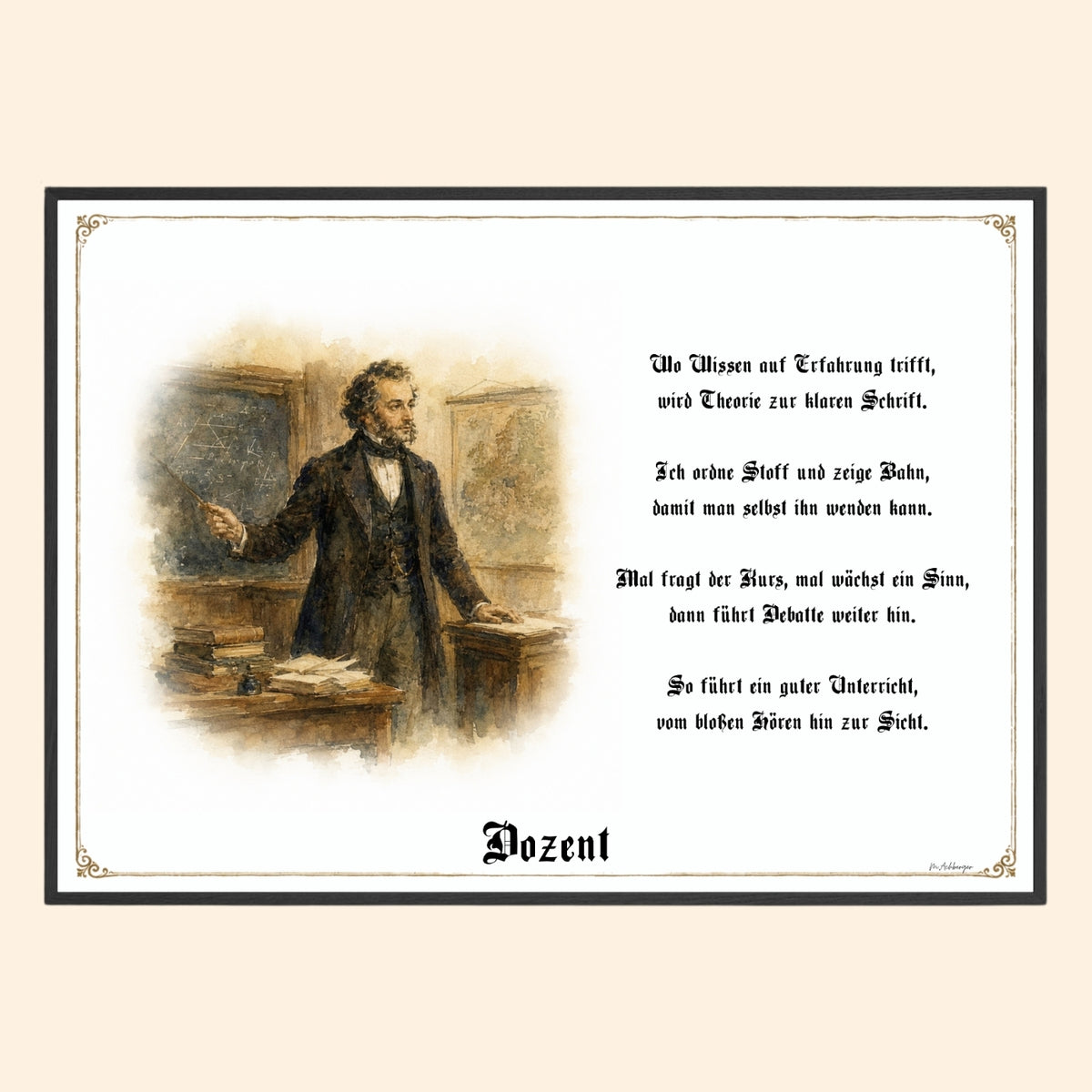 Zunftbild Dozent – Beispielansicht des Kunstdrucks