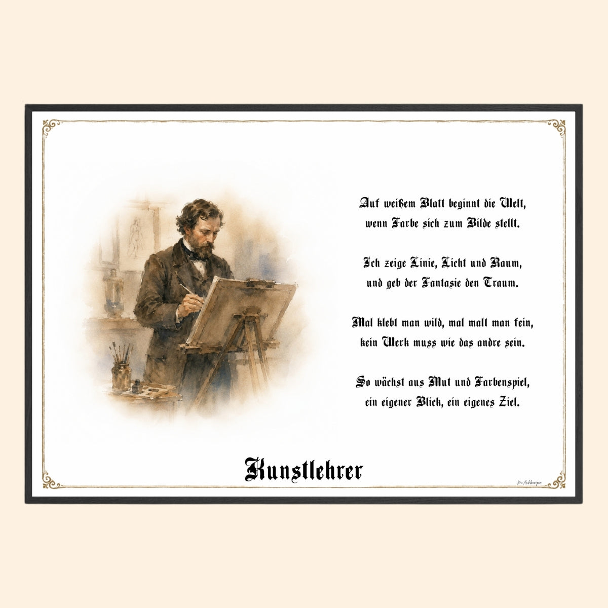 Zunftbild Kunstlehrer – Beispielansicht des Kunstdrucks