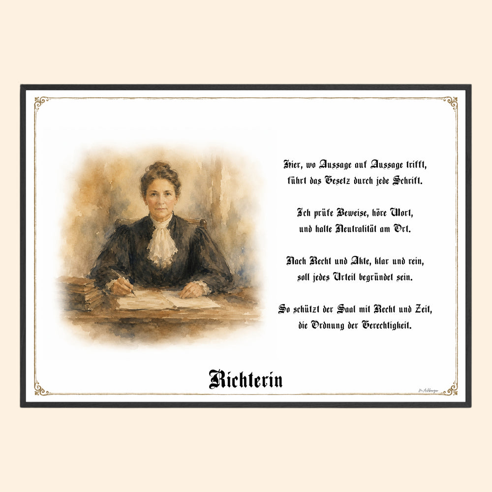 Zunftbild Richterin – historisches Berufsbild als Fine-Art-Kunstdruck