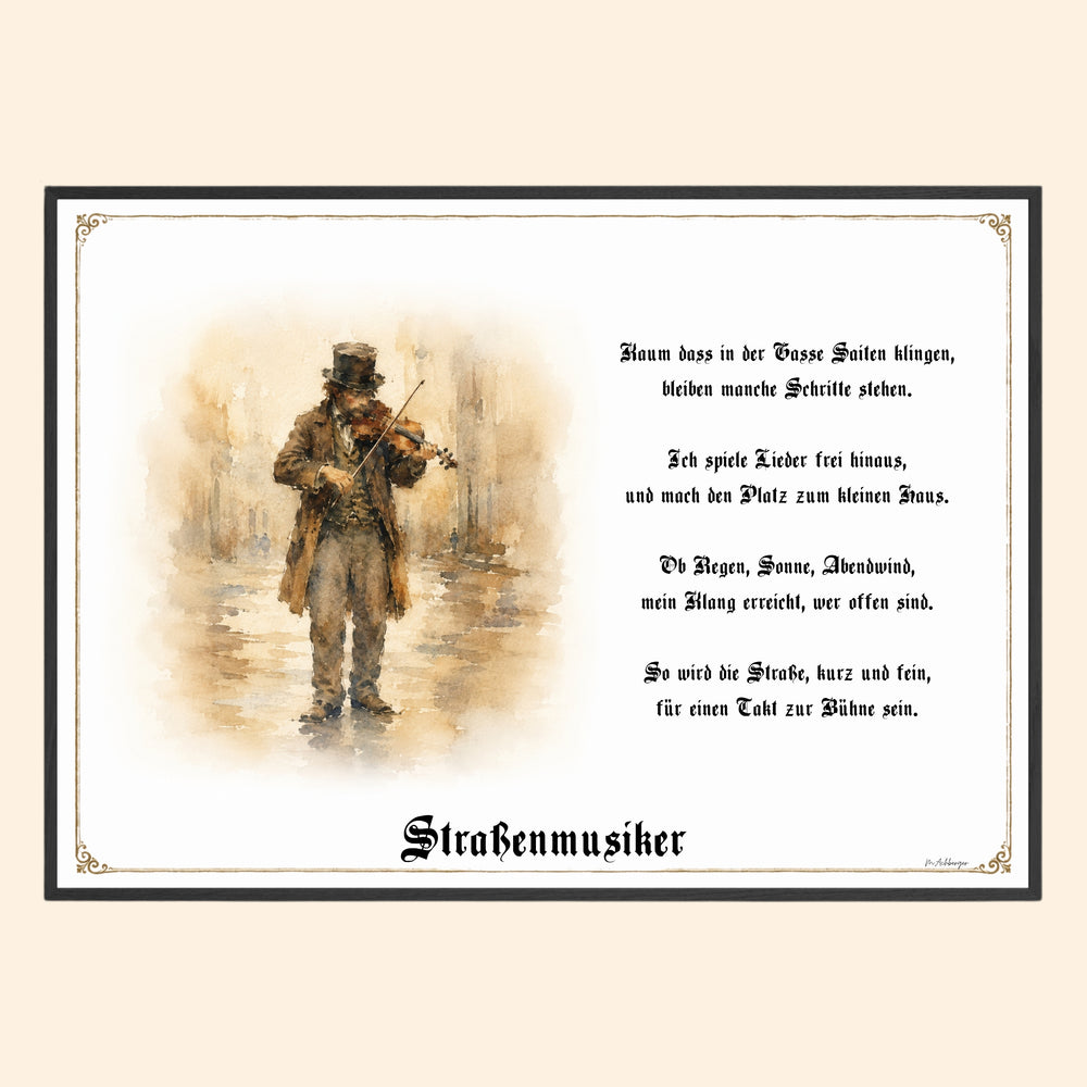 Zunftbild Straßenmusiker – historisches Berufsbild als Fine-Art-Kunstdruck