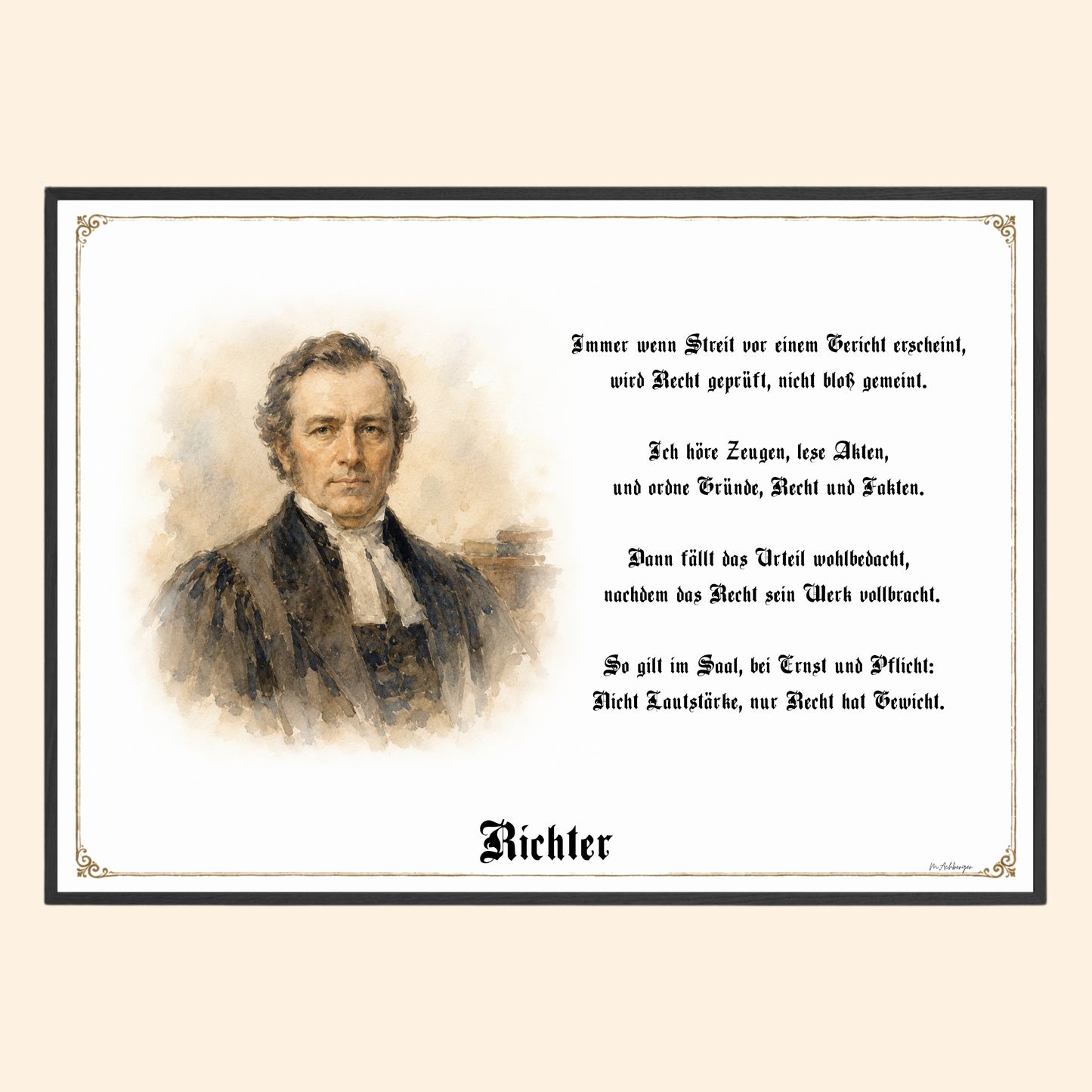 Zunftbild Richter – historisches Berufsbild als Fine-Art-Kunstdruck