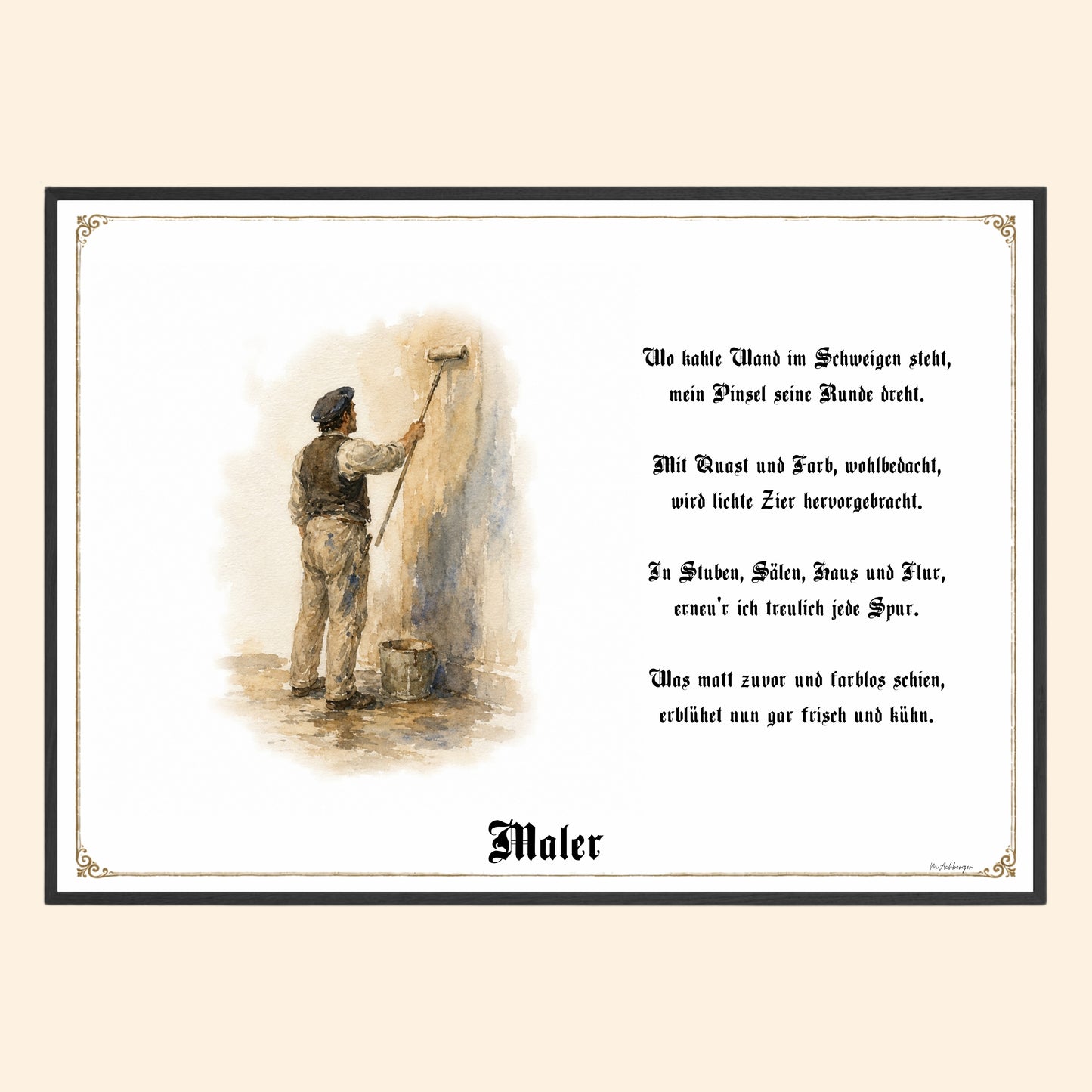 Zunftbild Maler – historisches Berufsbild als Fine-Art-Kunstdruck