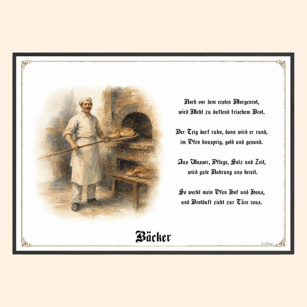 Zunftbild Bäcker – historisches Berufsbild als Fine-Art-Kunstdruck