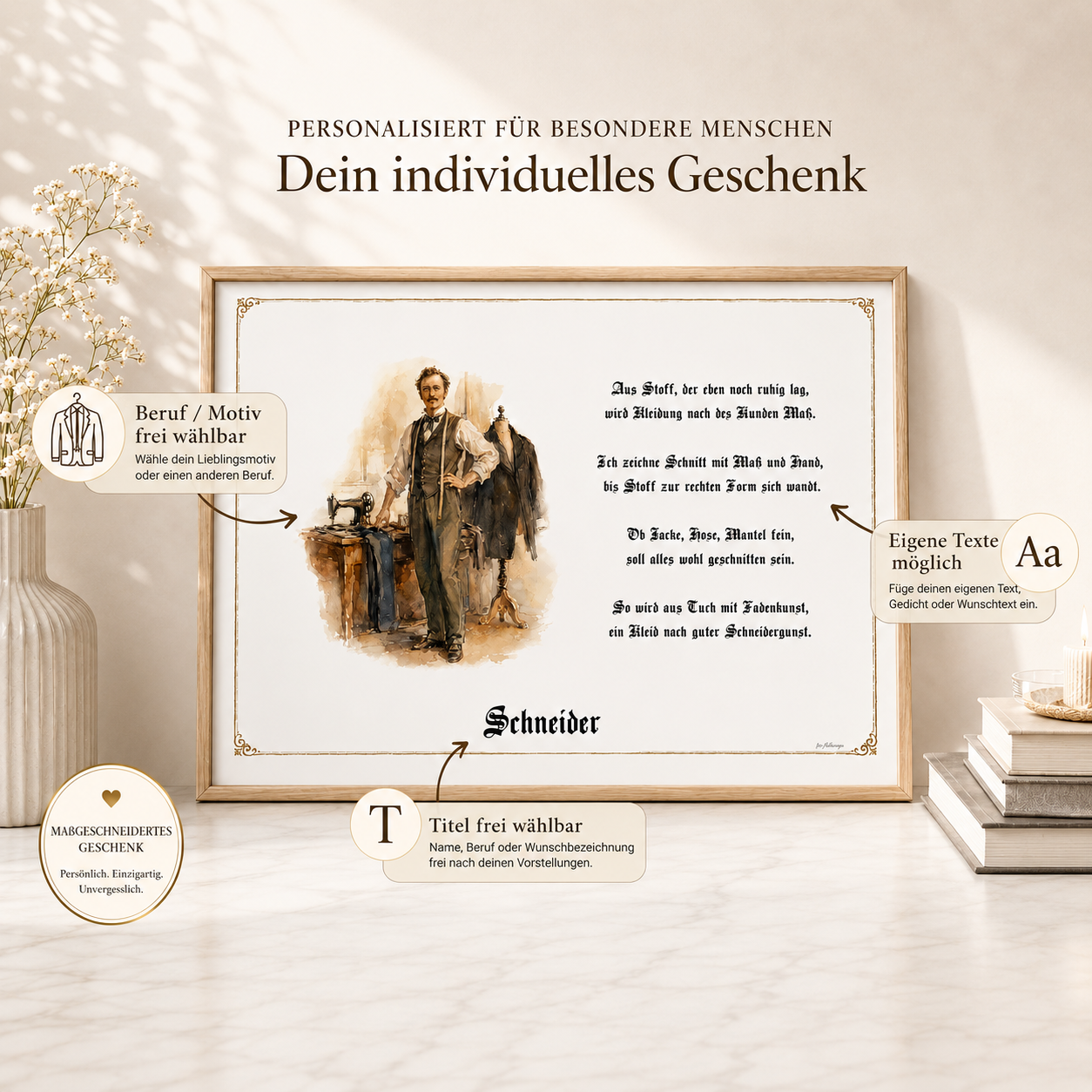 Personalisiertes Zunftbild als Geschenk