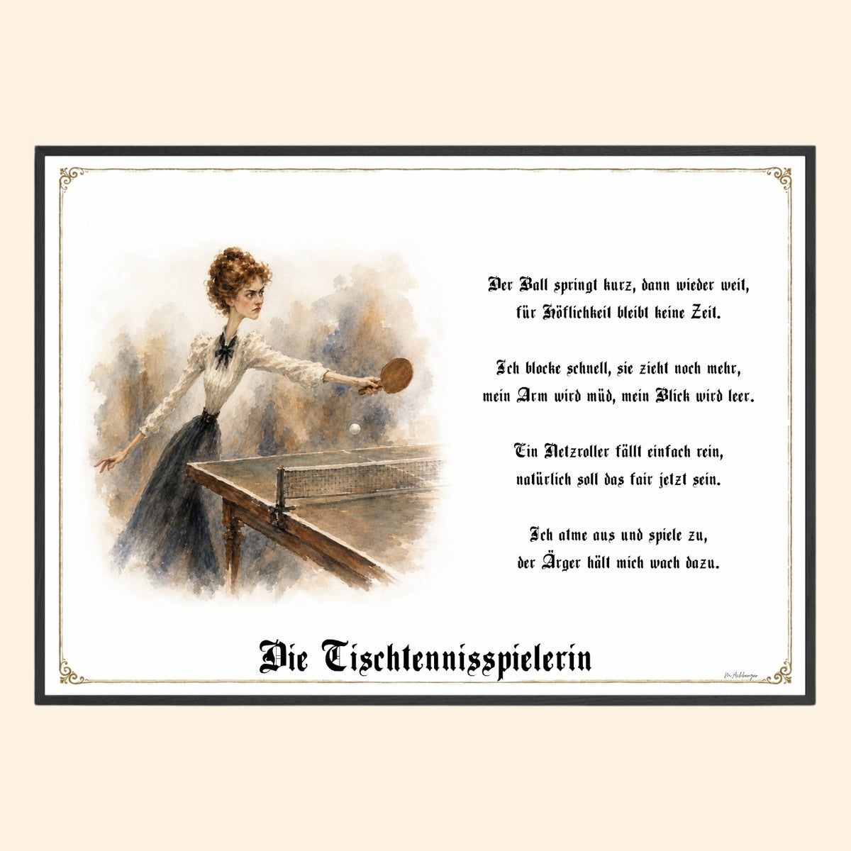 Die Tischtennisspielerin – Griesgram-Zunftbild