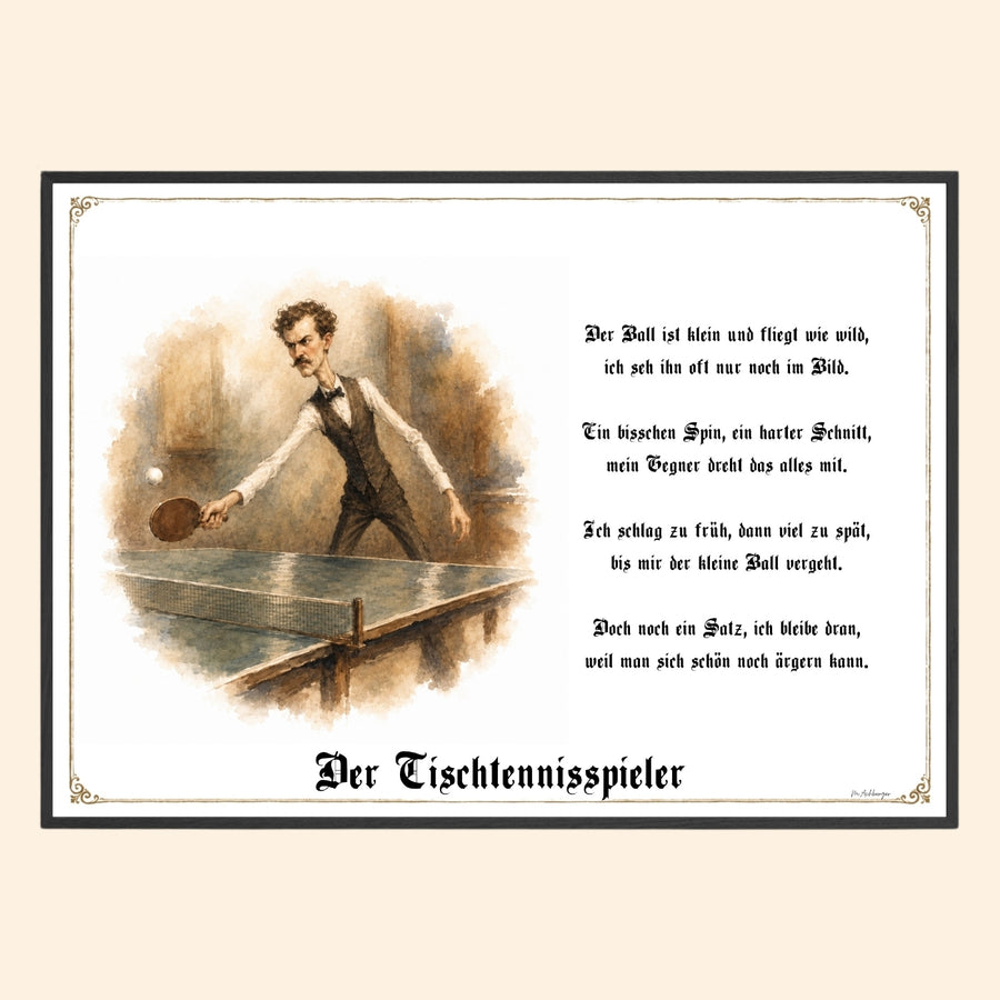 Der Tischtennisspieler – Griesgram-Zunftbild