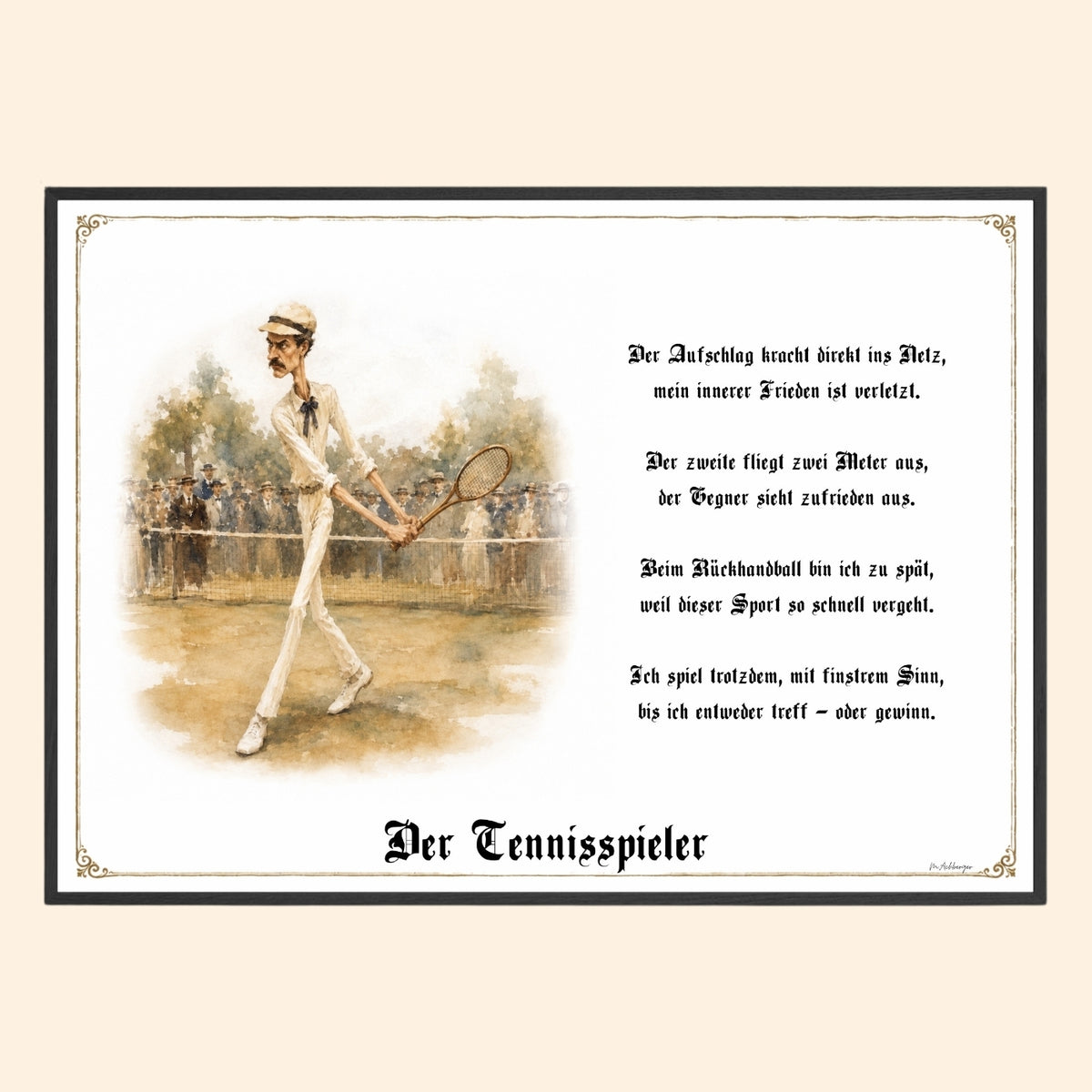 Der Tennisspieler – Griesgram-Zunftbild