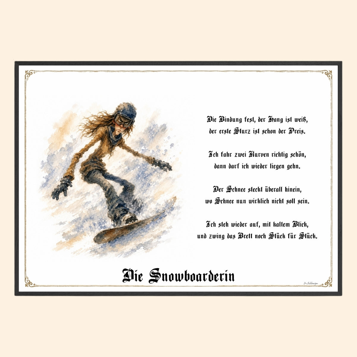Die Snowboarderin – Griesgram-Zunftbild