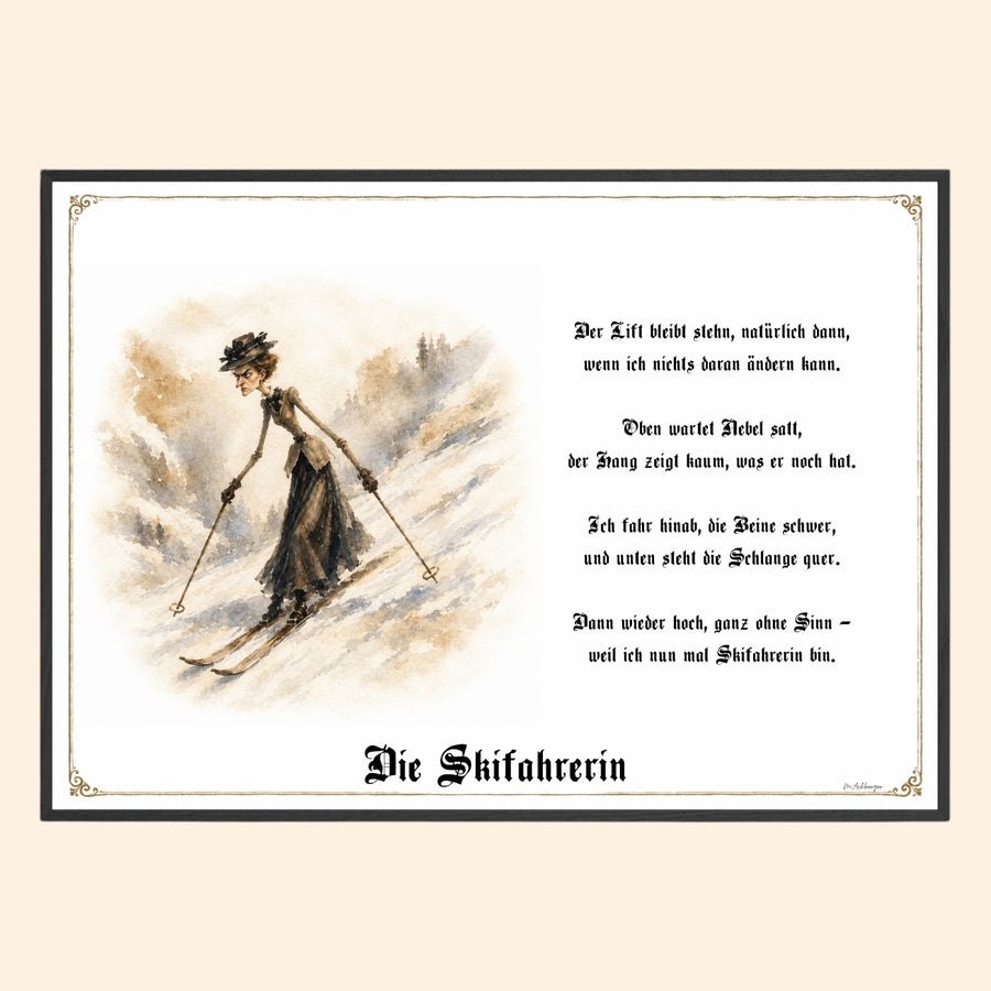 Die Skifahrerin – Griesgram-Zunftbild