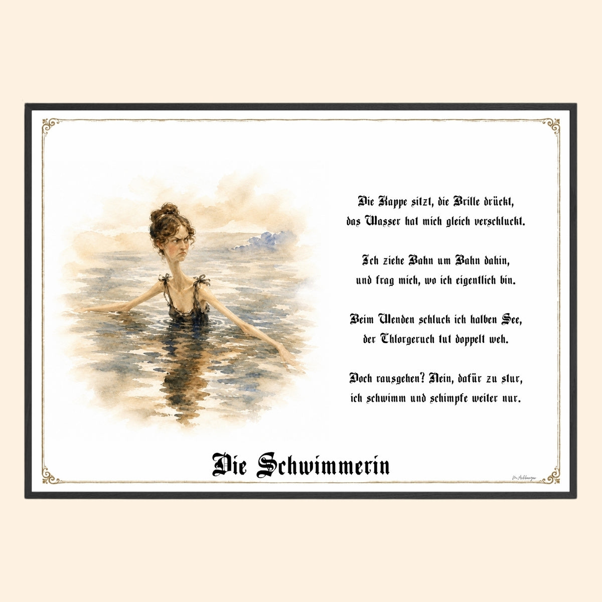 Die Schwimmerin – Griesgram-Zunftbild