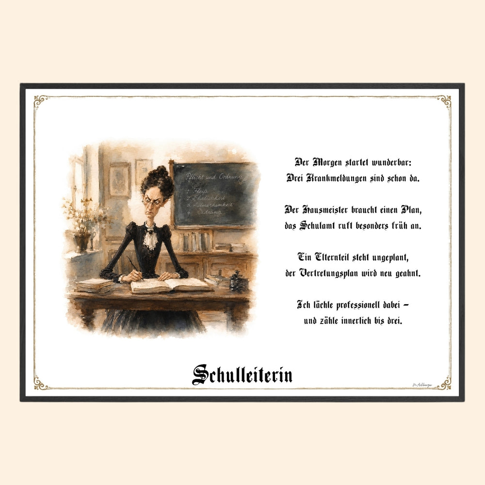 Die Schulleiterin – Griesgram-Zunftbild