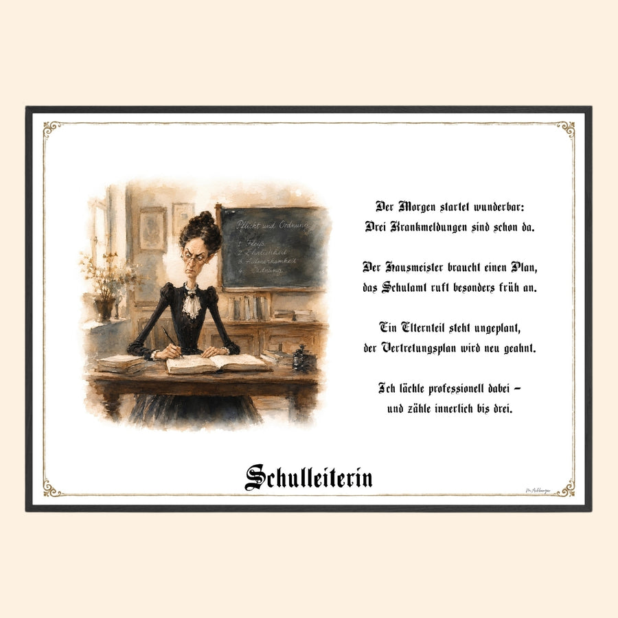 Die Schulleiterin – Griesgram-Zunftbild
