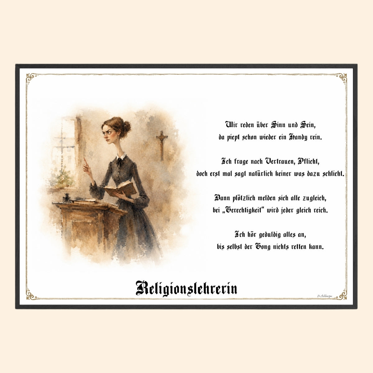 Die Religionslehrerin – Griesgram-Zunftbild