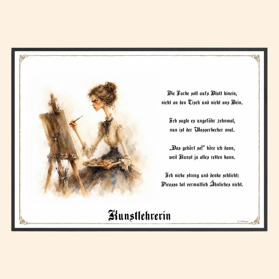 Die Kunstlehrerin – Griesgram-Zunftbild
