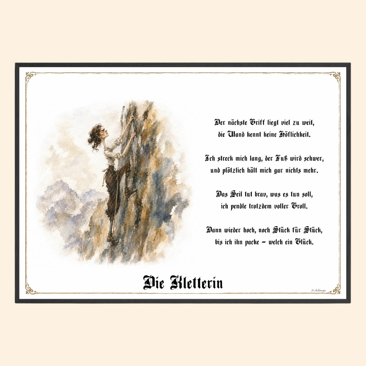 Die Kletterin – Griesgram-Zunftbild