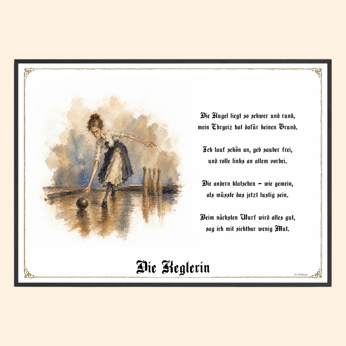 Die Keglerin – Griesgram-Zunftbild
